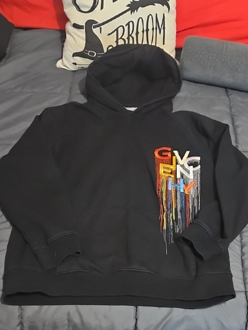 Givenchy Paris Black Rainbow Drip Hoodie Size M